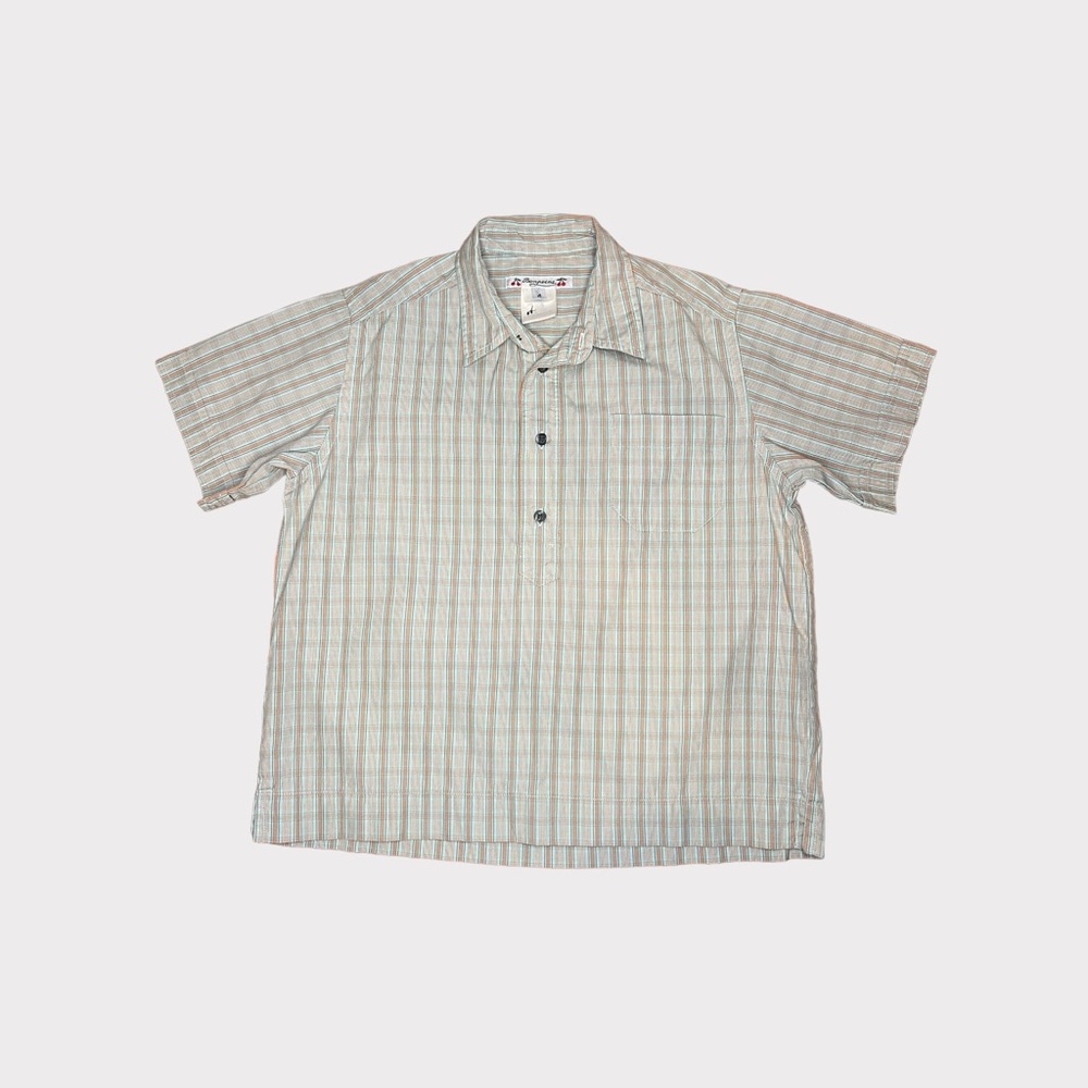 Bonpoint Light Blue and White Striped Polo